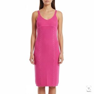 Sofia Jeans Sofia Vergara Women Large Fuchsia Knit V-Neck Spagetti Strap Dress